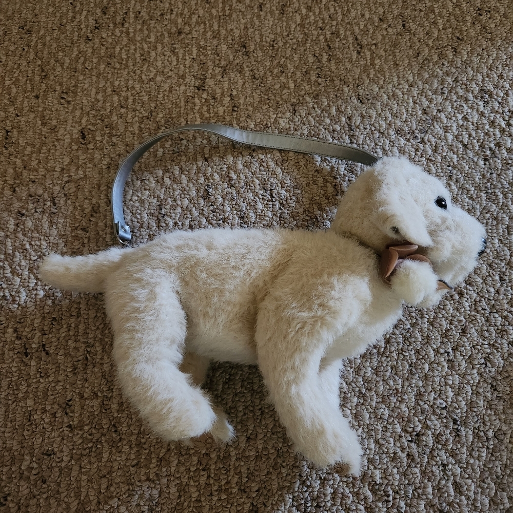 White Lab Plush Purse